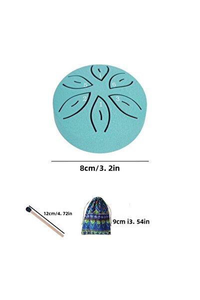 VAKIND مجموعة طبلة مطر زرقاء مائية مقاس 3 بوصات، 6 نغمات، للاستخدام الخارجي، طبلة مطر صغيرة، طبلة يدوية للاستخدام الخارجي