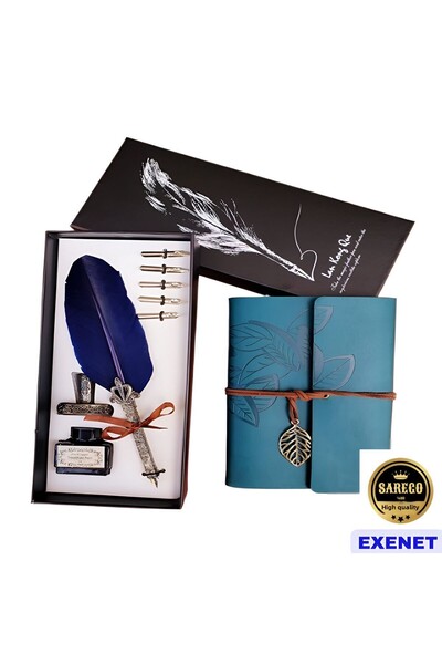 EXENET Divit Inkwell Nostalgia - Leather Bound Pen, Daily Keepsake Book, Prem...