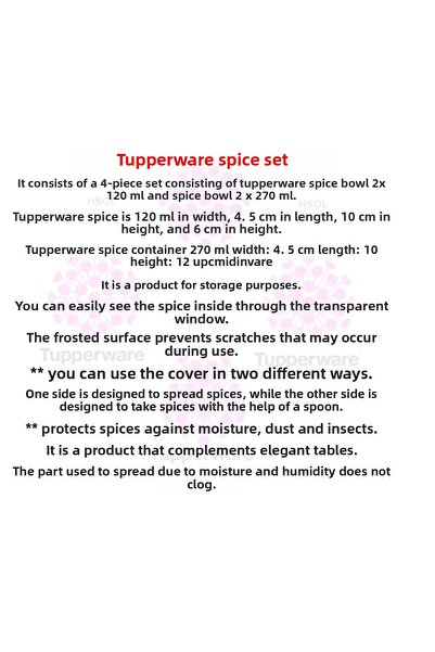 Tupperware Spice Jar Set of 4