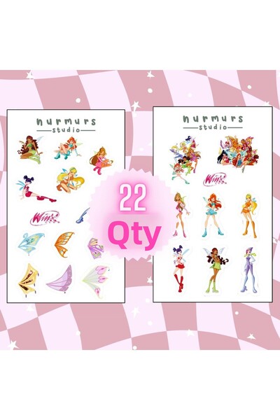 Nurmurs Winx Sticker Set 22 Pieces - Planner - Agenda - Set Suitable for Bull...