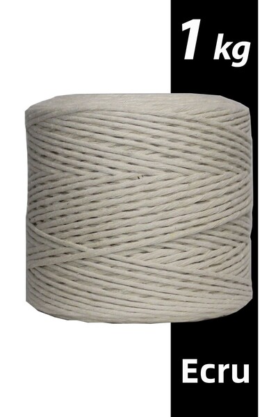 Bevella Macrame Cord Σχοινί Μακραμέ Εκρού Χρώμα 1 κιλό 3 χιλιοστά Μονό Περιστρεφόμενο Σχοινί Μακραμέ