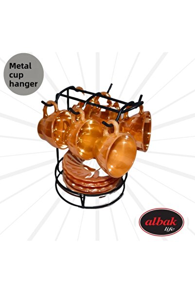 ALBAK Life Suport pentru pahare cu blat și suport pentru cani cu farfurie 6 buc