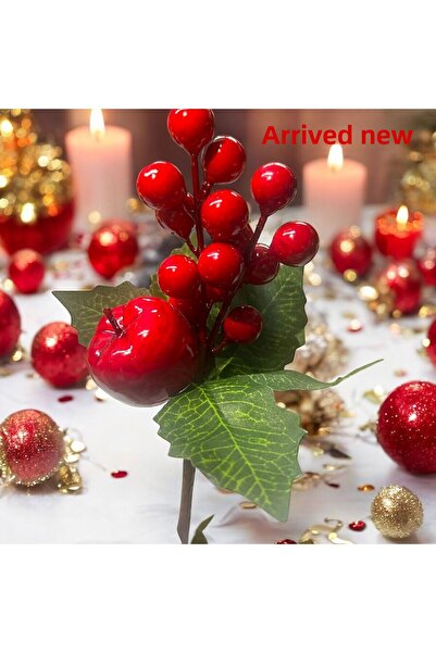 Yenigeldi إضاءة LED نهارية + 2 قطعة 20 سم، زينة عيد الميلاد الصغيرة الكبيرة على شكل فاكهة كوكيينا وأوراق الشجر