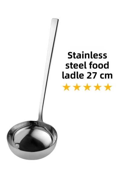 DORRY HOME 1 Piece Stainless Steel Soup Ladle, 18/10 Steel, 27 Cm