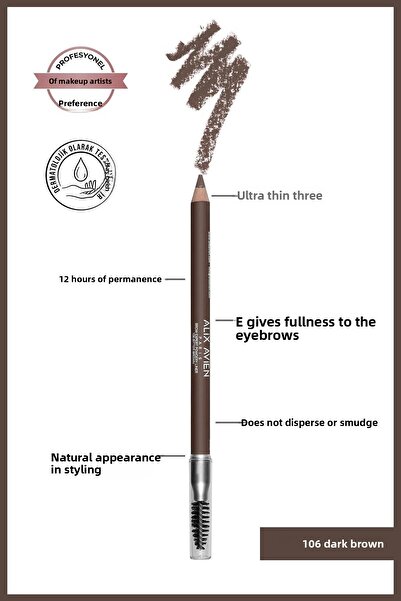 Alix Avien Fırçalı Yumuşak Uçlu Belirginleştirici Kahverengi Kaş Kalemi-eyebr...