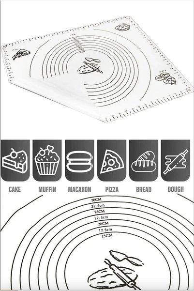 Makkam Home Large Size Silicone Cream Dough Rolling Mat Large Size 45X65
