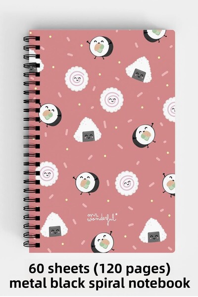 Anime Marketi Retro Aesthetic Design A5 Spiral Hard Cover Notebook 120 Sheets