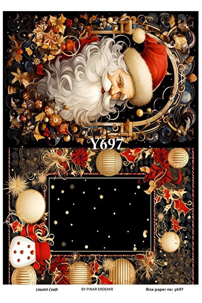 LİNEART Y697 السنة الجديدة - نمط سانتا كلوز، 30x42 ديكوباج نحاسي