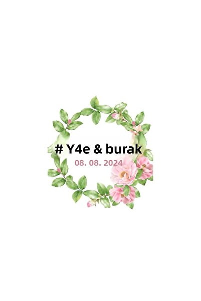 Reysa Tasarım Pink Purple Rose and Leaf Garland Sticker Henna Engagement Wedd...