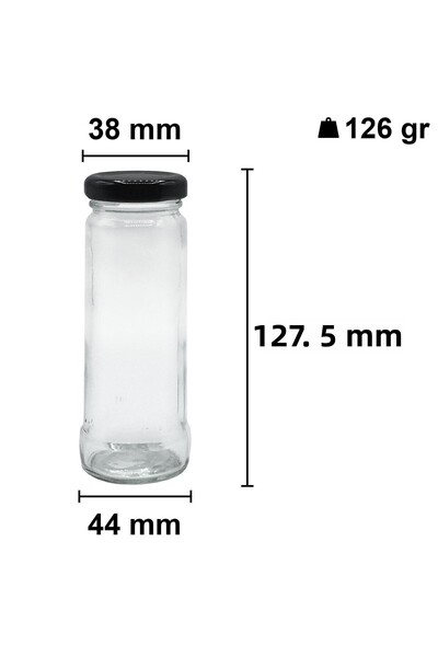 Afracam 105 ml Metal Black Lid 105 Cc Clear Tall Glass Jar (6 Pieces)