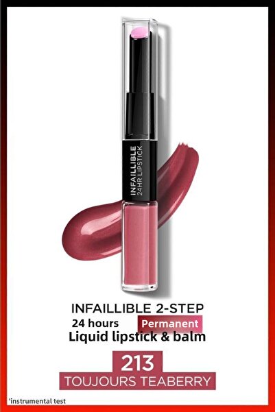L'Oreal Paris أحمر شفاه سائل وبلسم يدوم 24 ساعة من إنفيليبل - 213 توجور تيبيري