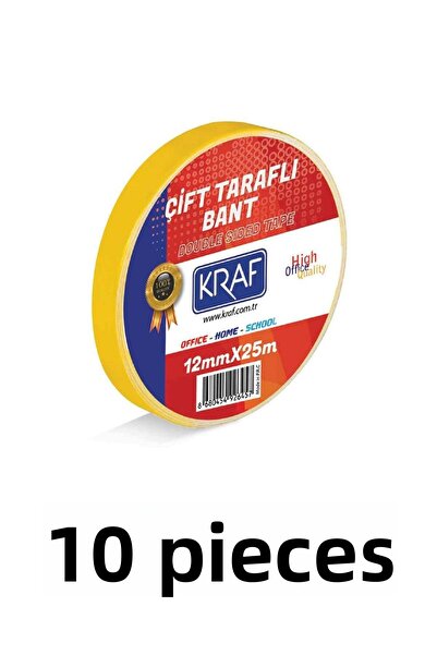 KRAF 10 Pieces 12 mm X 25 Meter Double Sided Tape