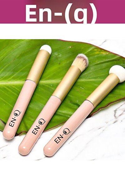 ENQ مجموعة فرش احترافية مكونة من 3 قطع - فرش كونتور وكريم الأساس وأحمر الخدود