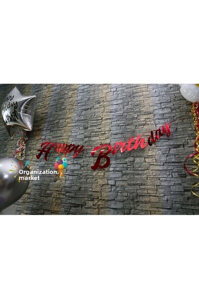 Organizasyon Pazarı راية مكتوبة بخط اليد لعيد ميلاد سعيد باللون الأحمر