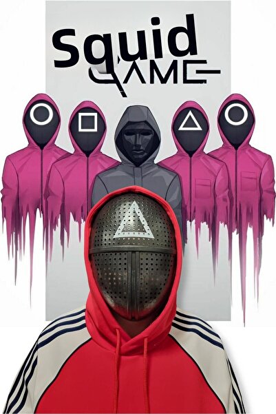 TOYFEST Accesoriu pentru costum cu mască cu simbol triunghiular Squid Game