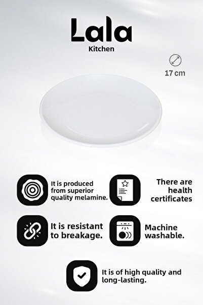 Lala Mutfak Gözde Serving Plate Set of 6 (Ø 17 cm - Stylish and Durable)