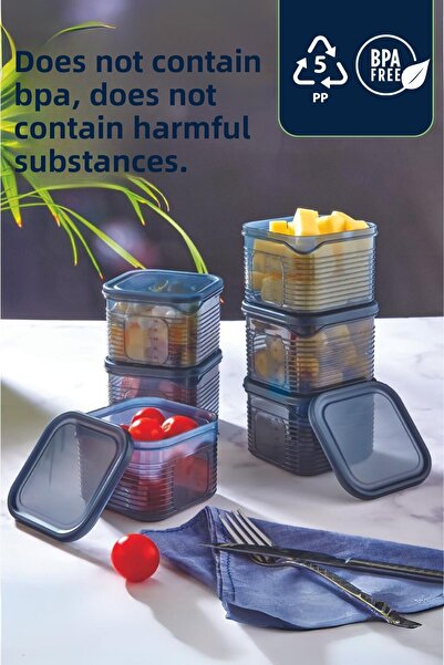 grimorlife 7 Piece Smoked Non-Breathable Storage Set - Deep Freezer and Microwave Breakfast Food Container