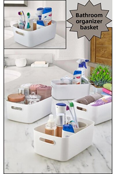 Pazarika 3 Pieces Lotus Closet Organizer - Decorative Storage Box, Bathroom and Kitchen Organizer