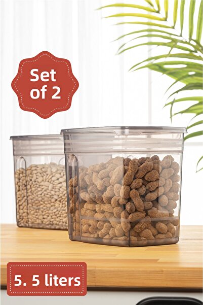 Vienev حاوية تخزين طعام كبيرة الحجم سعة 5.5 لتر - أنثراسايت