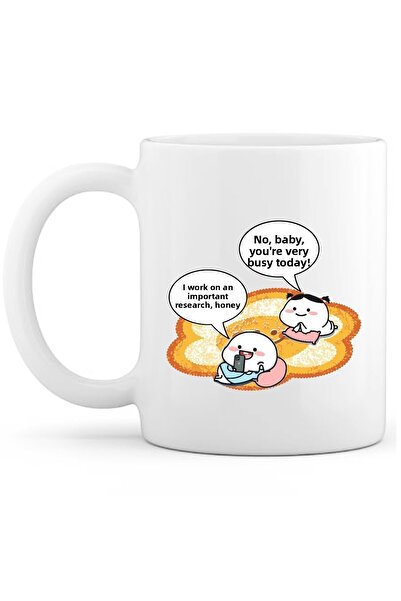 OXVİN كوب قهوة مزدوج الصورة يتكئ على السجاد بطباعة مخصصة (مفرد) بورسلين