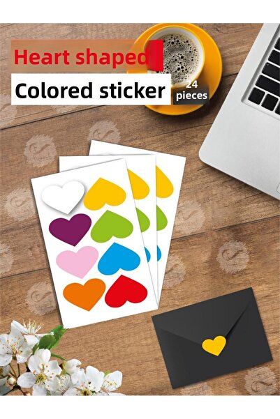 t tuğset etiket Autocolant adeziv colorat în formă de inimă Ambalaj cadou Fav...