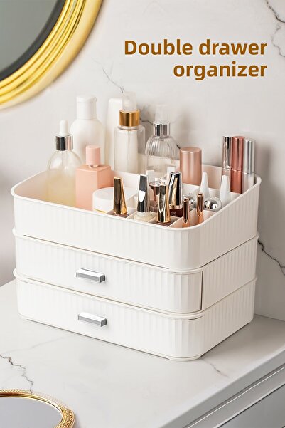 Porsima 0620 صندوق مجوهرات من 3 طبقات مع أدراج منظم مكياج للمجوهرات مع أدراج للمكياج