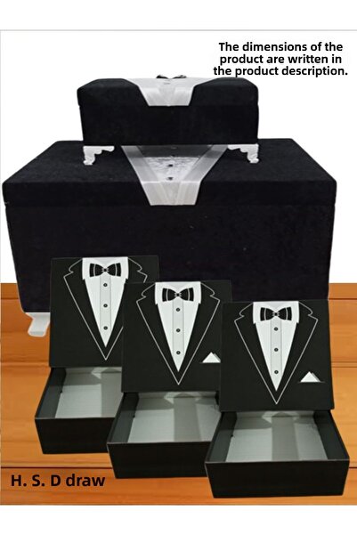 Sandık Dünyası صندوق مهر مكون من 5 قطع للعروس والعريس - 0540