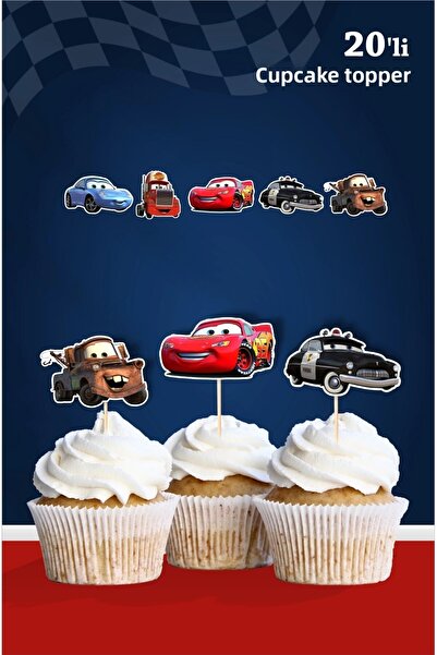 neşeli günlerim McQueen Cars Tematică Fulger - Ornament pentru cupcake pentru...