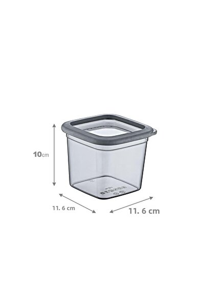 Smartware Set of 6 Skali Square Storage Container Anthracite 740 ml