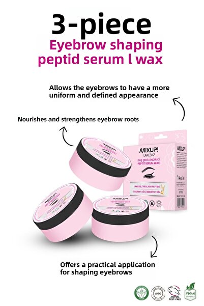 Mixup 3 عبوات من شمع تشكيل الحواجب مع إكليل الجبل وزيت السمسم 50 مل