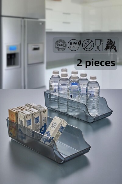 HOMENIVA 2-Piece Maxi Platinum Multi-Purpose Cabinet Organizer - Unbreakable Ultra Sturdy Beverage Organizer Box