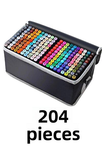 ALLStore TOUCH 204 قلم تحديد مزدوج الجوانب 204 قطعة (حقيبة + حامل)