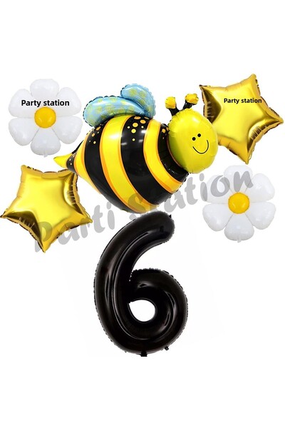 Parti Station مجموعة بالونات عيد الميلاد من Bee Bee and Daisy Concept بعمر 6 ...