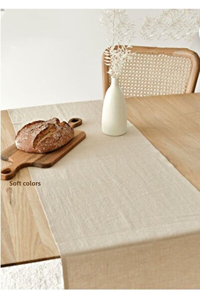 Soft Colours Organic Raw Linen Runner 40 X 140 Cm