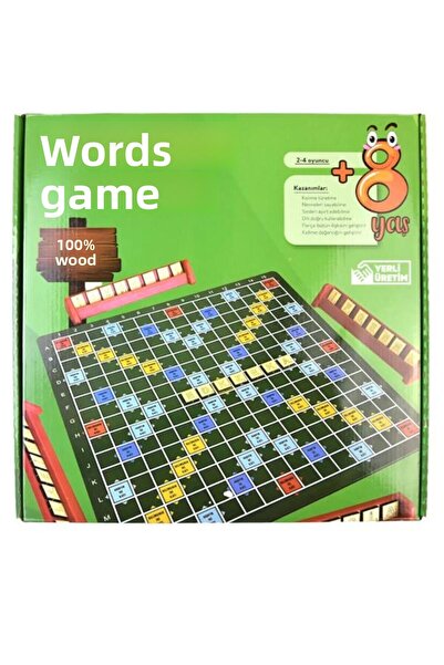 Nostaljik Lezzetler لعبة مشتقات الكلمات الخشبية حجم كبير (32.5x32.5 سم)