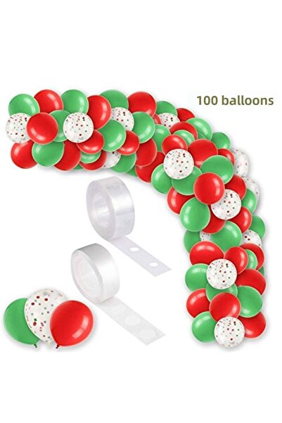 Mini Parti MINI PARTY STORE CHRISTMAS Red Green Confetti Balloon Chain Set