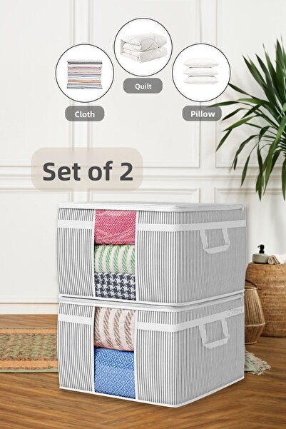 Meleni Home 2-Piece Maxi Windowed Base Storage Bag - Sofa Bed Base Type Pillo...