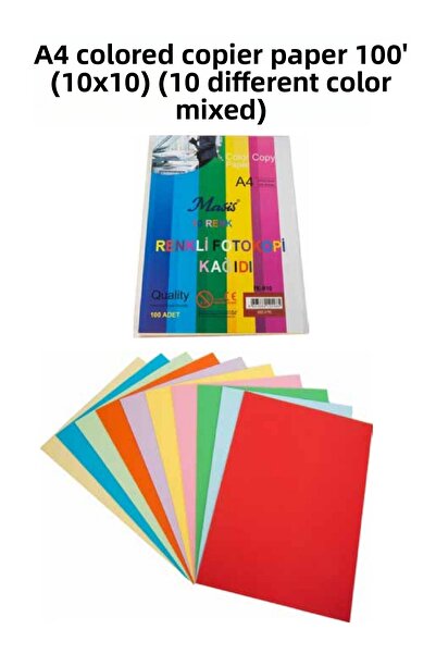 Masis ورق نسخ ملون 100 قطعة من كارما أوفيس - 10 ألوان متنوعة
