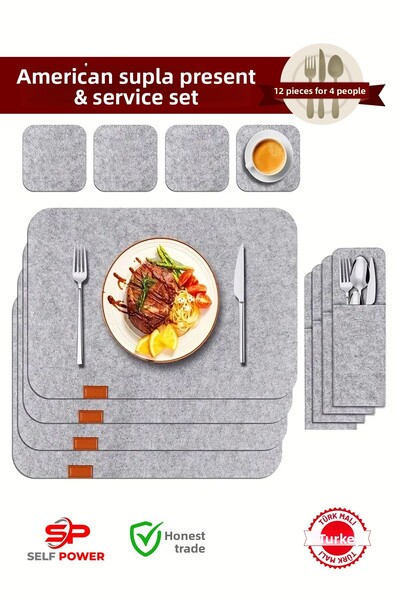 Self Power 12-Piece 4-Seater Stylish Design American Supla Presentation&Service Set