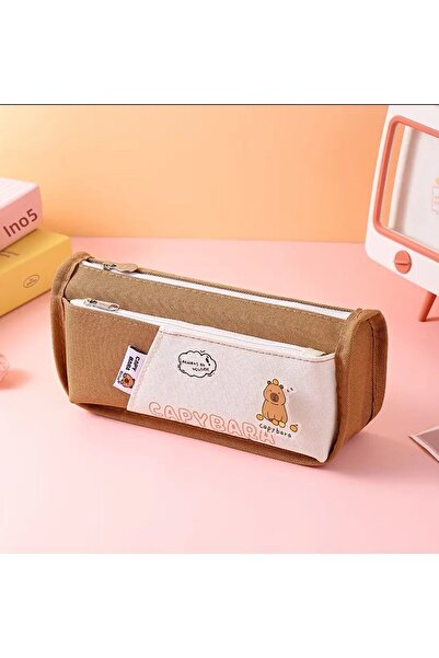 Kawai حامل قلم بني مع سحر كابيبارا