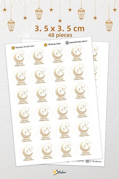 MSticker Pachet de 48 de autocolante de felicitare pentru sărbători, care nu sunt afectate de apă