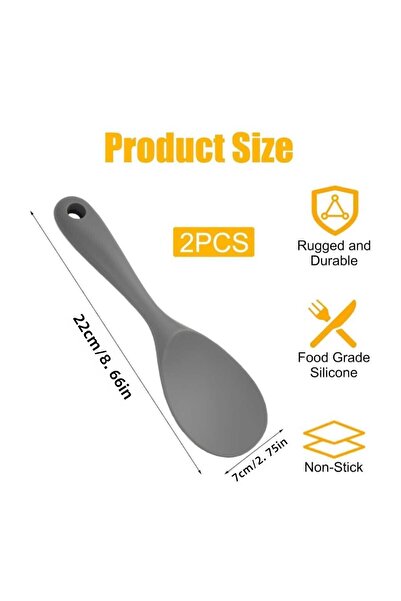 elfnur Hard Tip Heat Resistant Silicone Colander Spatula Ladle Spoon Set 4Pcs Black