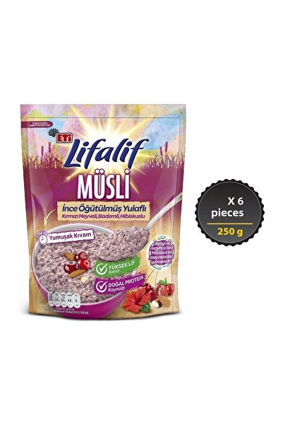 Eti Lifalif Finely Ground Muesli with Hibiscus 250 g X 6 Pcs