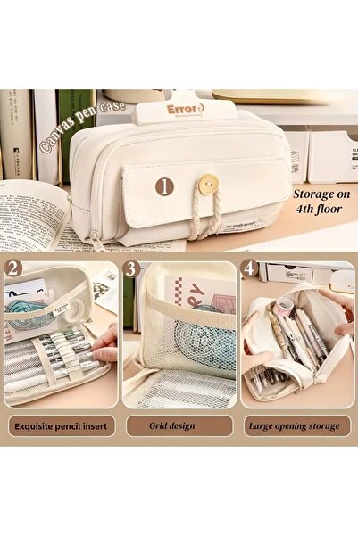 Areos Large and Large Capacity Pencil Case, Makeup Bag Handheld Pencil Case