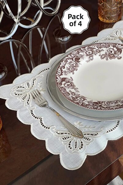 QBR Home Set de 4 serviciu american Hole Work. Model fluture (4 bucăți)