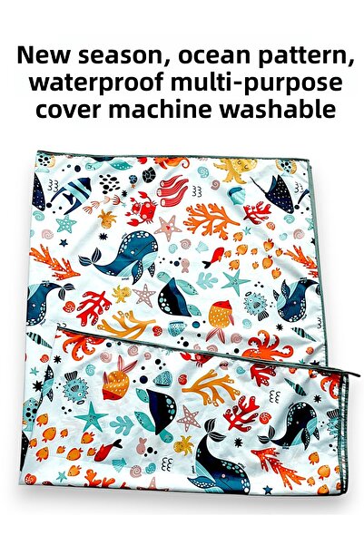 yorni Ocean 145x100cm Husă multifuncțională rezistentă la lichide, fie pe podea fie pe masă, lavabilă la mașină