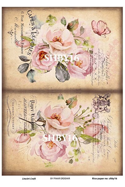 LİNEART Shby16 - زخرفة نحاسية مقاس 30x42، تصميم الطيور والزهور والورود