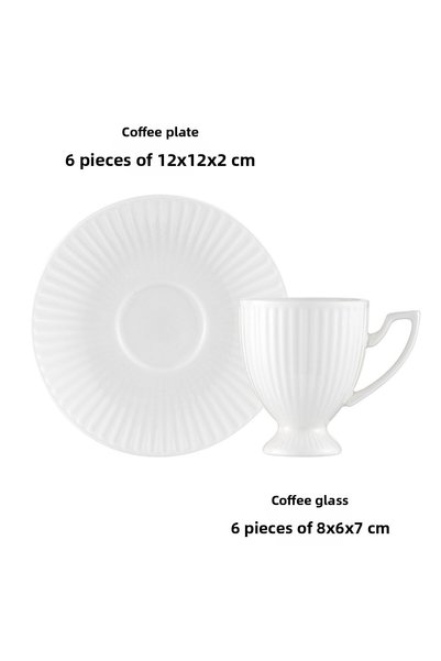 İSTANBUL PORSELEN Mahir 6-Person Coffee Cup Set 90 ml