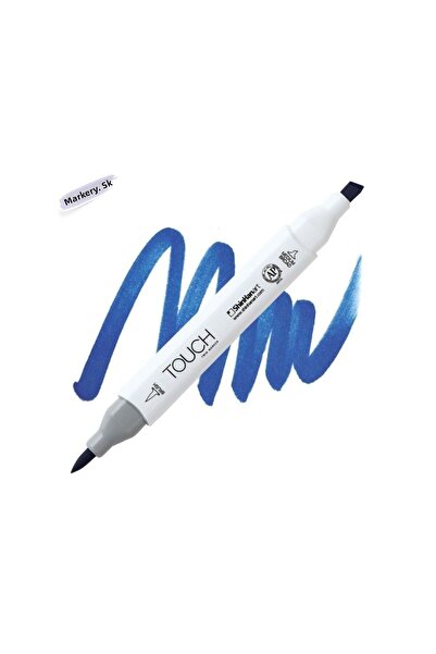 Shinhan Art Touch Twin Brush Pen : Double Sided Marker : Pb74 Brilliant Blue