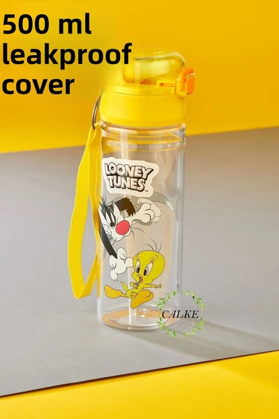 Calke زجاجة مياه للأطفال 500 مل مع مصاصة بولي كربونات خالية من مادة BPA - تويتي